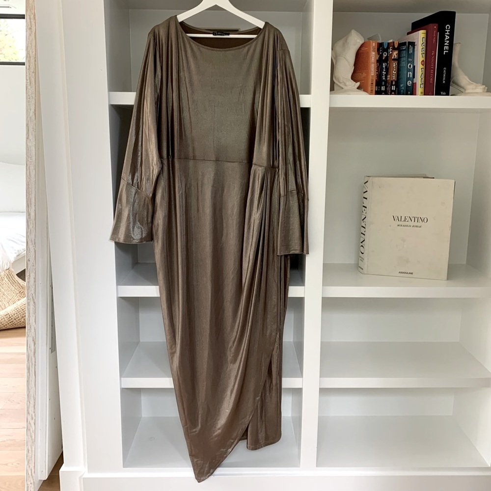 ASOS Maxi Dress Bronze Long Sleeve